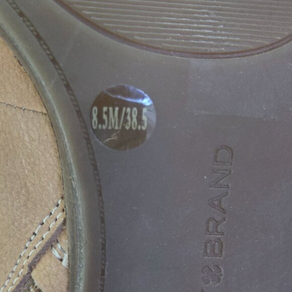 Lucky Brand Kasima Camel Suede Peep Toe Side Cute Out Booties Size 8.5M - Picture 8 of 10